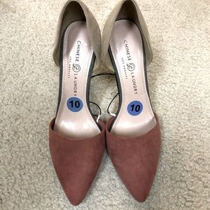 Size 10 NWT Chinese Laundry colorblock sueded heel